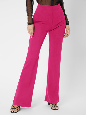 Tall Zipper Back Solid Palazzo Pants shein