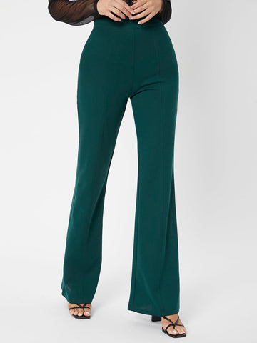 Tall Zipper Back Solid Palazzo Pants shein