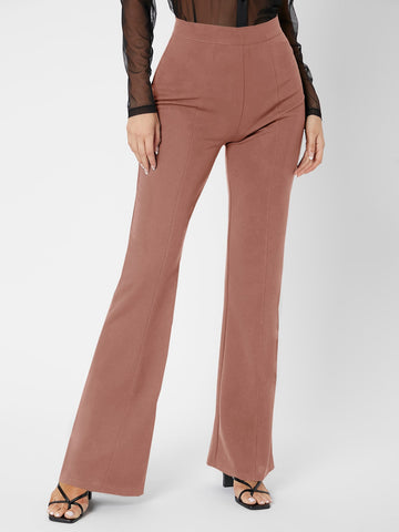 Tall Zipper Back Solid Palazzo Pants shein