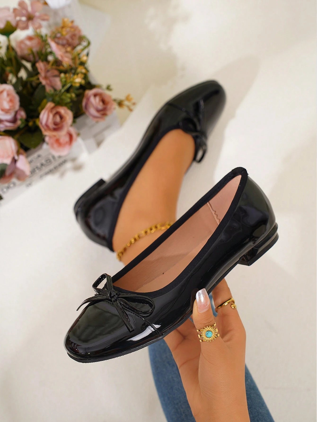 Women's Flat Round-Toe Bow Shoes
