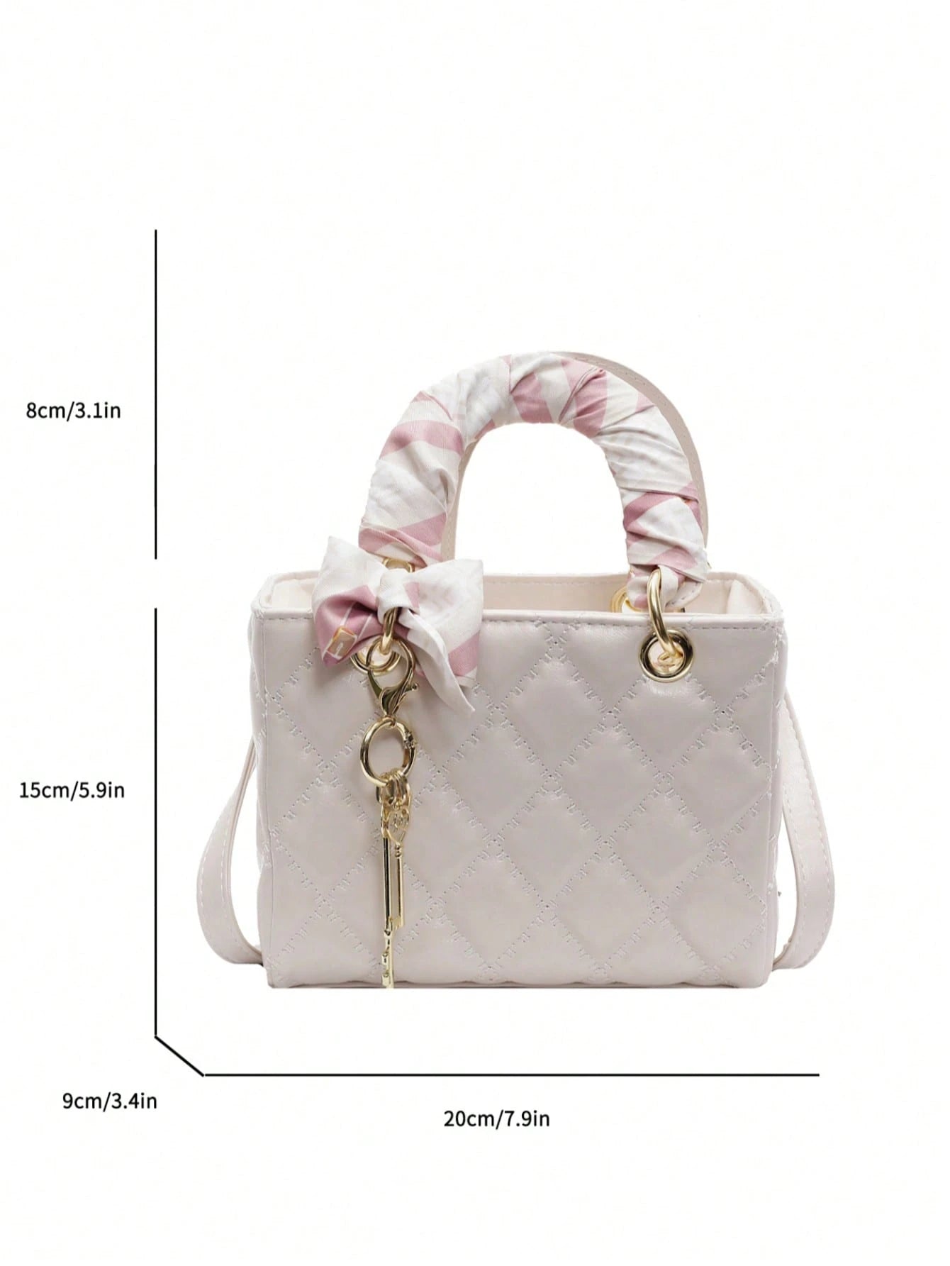 The New Fashion Classic Pu Waterproof Fabric Was Quilted And Embroidered With Diamond Shape Design shein