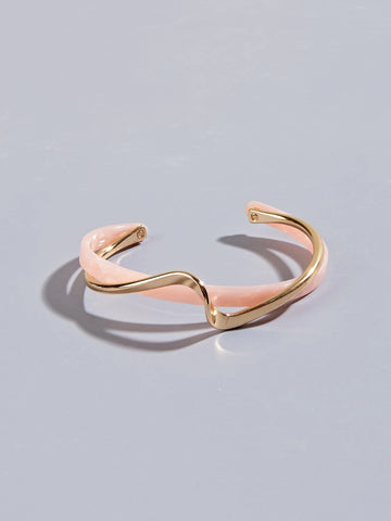 Two Tone Cuff Bangle shein