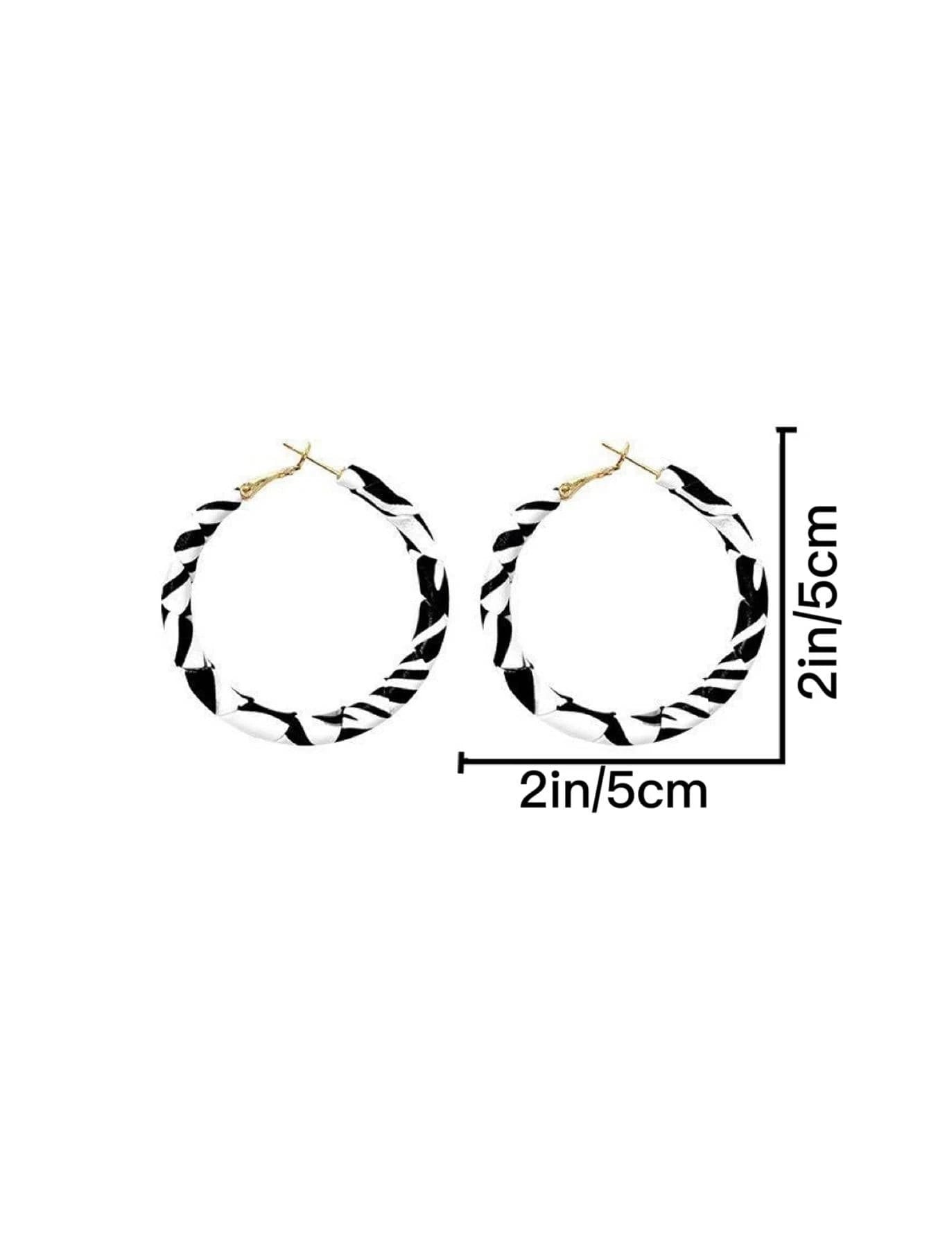 Two Tone Hoop Earrings shein