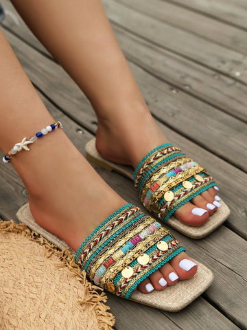 Vacation Slide Sandals For Women shein