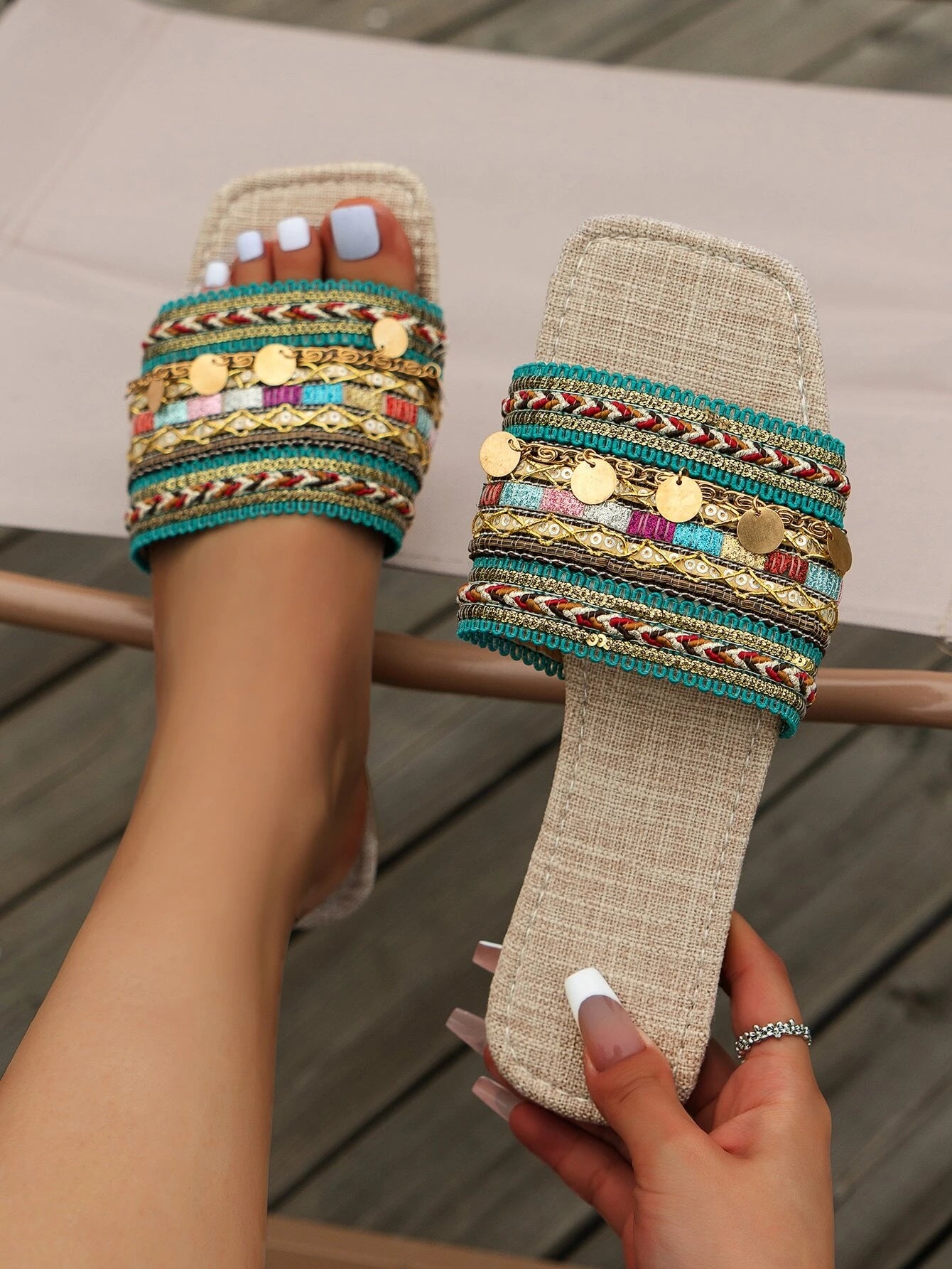 Vacation Slide Sandals For Women shein