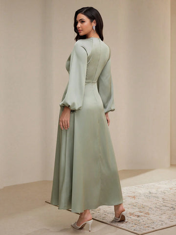 AZ Lantern Sleeve Dress