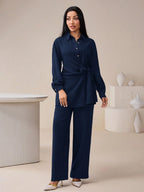 Women's Casual Solid Color Shirt & Pants