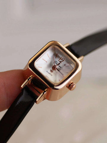 Vintage Square Pointer Quartz Watch shein