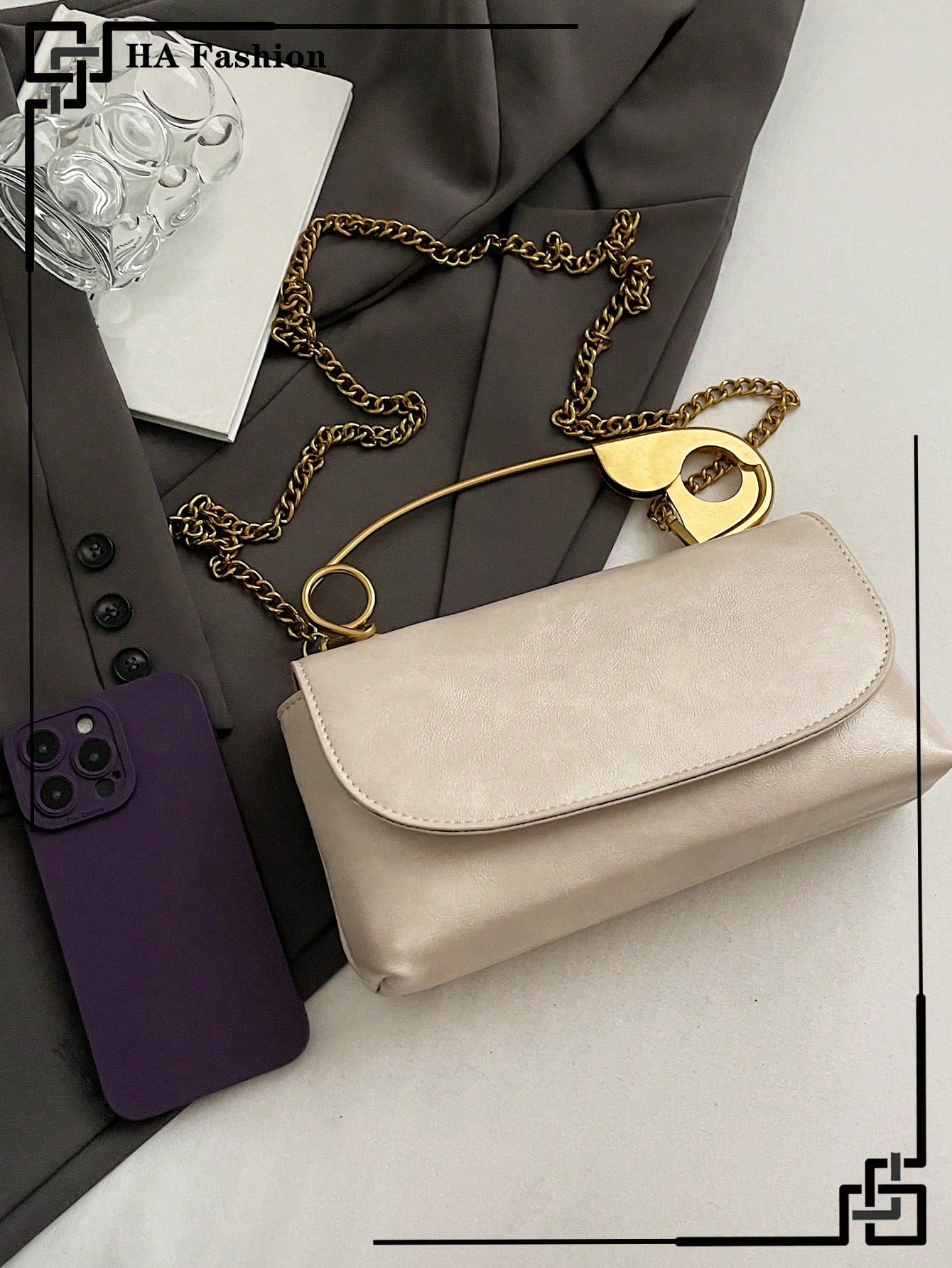 Personalized Brooch Handbag shein