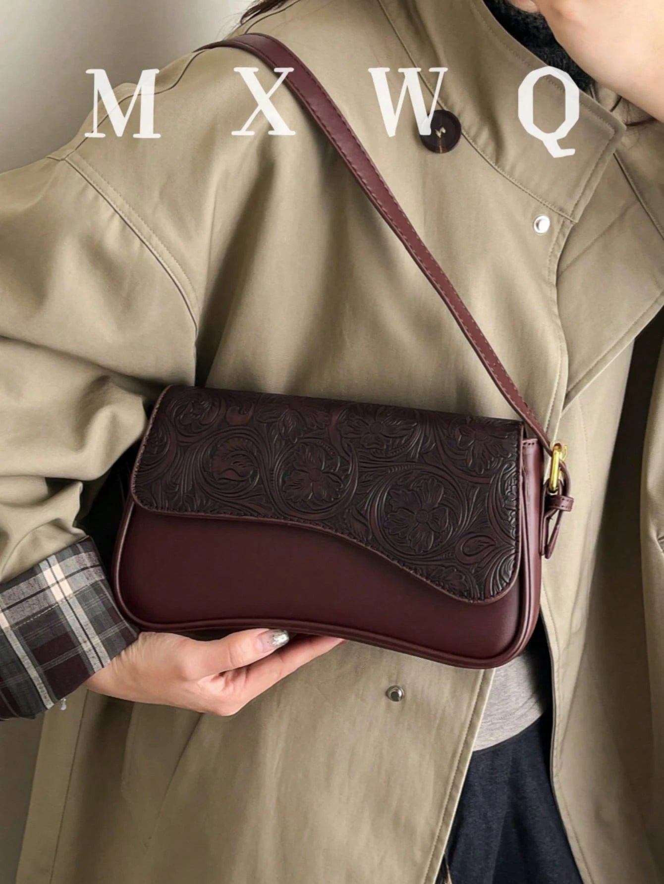 Fashionable Crocodile Embossed Women's Crossbody Bag