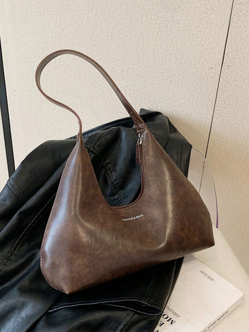 Vintage Minimalist French Style Crescent Moon Armpit Bag