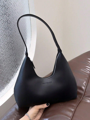 Vintage Minimalist French Style Crescent Moon Armpit Bag