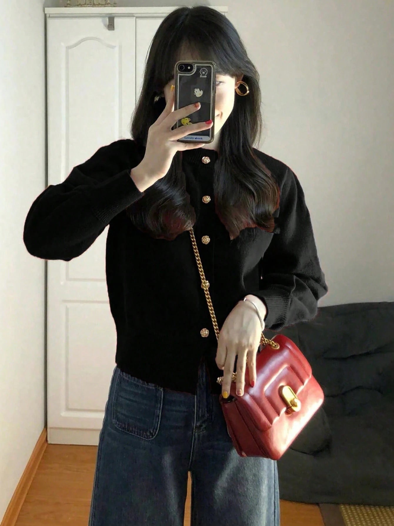 Vintage Elegant Rose Knitted Cardigan Top