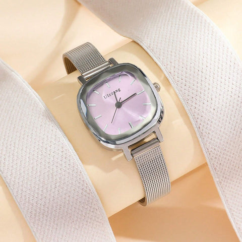 Water Resistant Square Pointer Quartz Watch shein