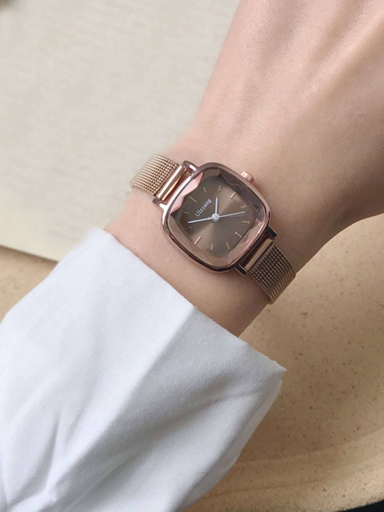 Water Resistant Square Pointer Quartz Watch shein