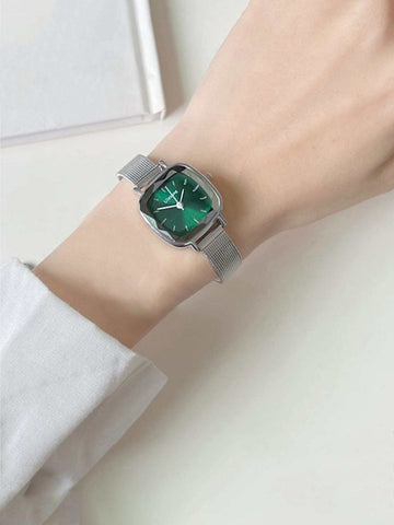 Water Resistant Square Pointer Quartz Watch shein