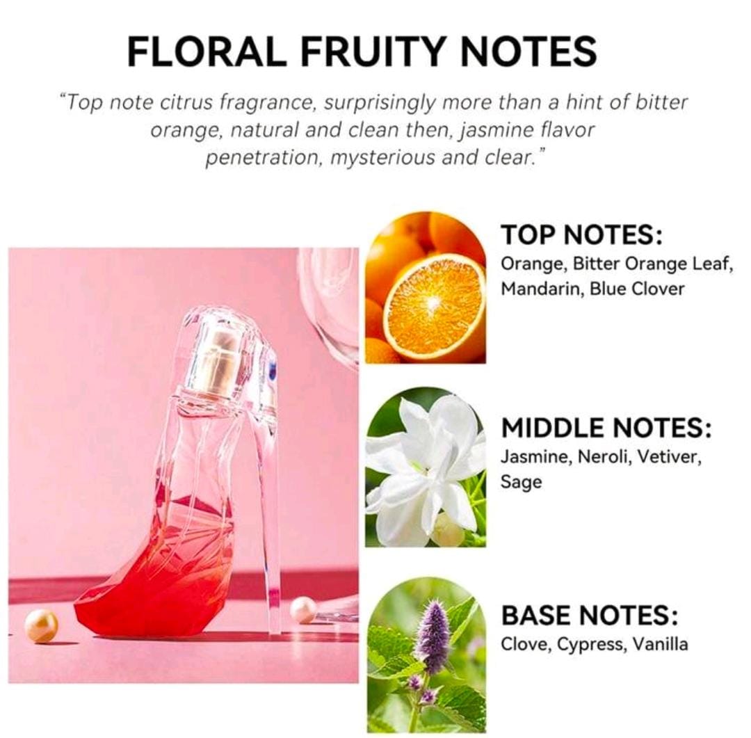 1 Piece Women's Crystal Shoes Eau De Parfum, Floral Notes, Lemon, Pear Blossom, Rose, Musk Scent, Long Lasting And Fresh Perfume, Suitable For Mother's Day Gift, Holiday Gift For Her (50ml1.7fl.Oz) shein