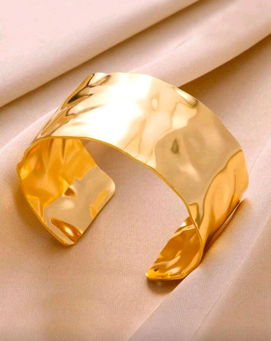 1pc 18K Platinum Plated Stainless Steel Open Bracelet