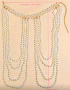 1pc Elegant White Faux Pearl Handmade Crochet Body Chain shein