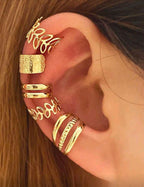 5pcs/Set Gold Advanced Bridal Clip Earrings shein