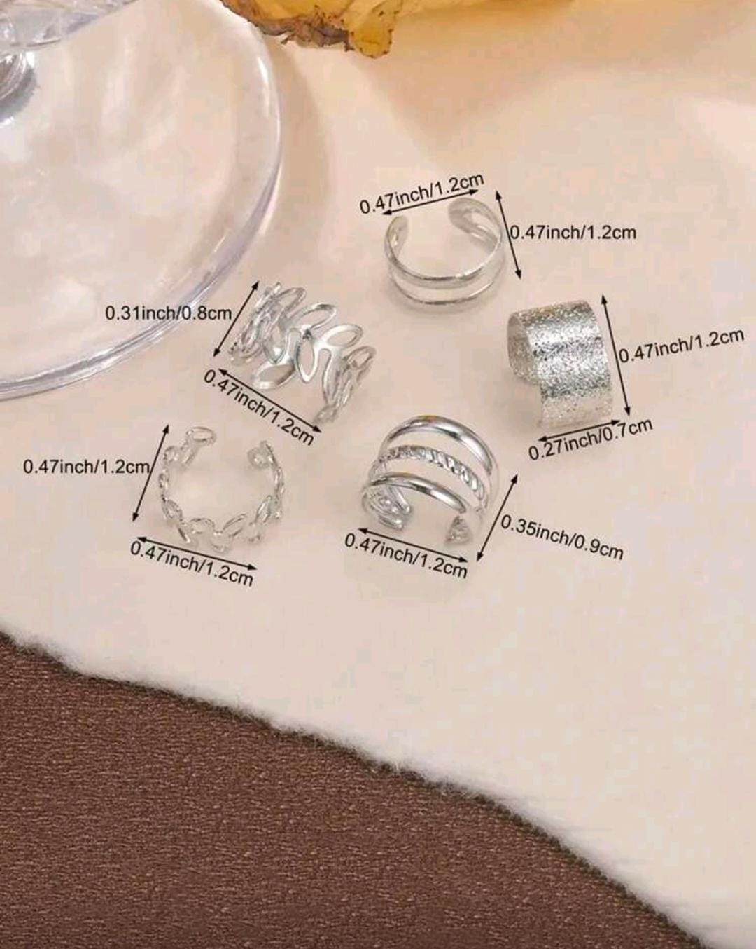 5pcs/Set Gold Advanced Bridal Clip Earrings shein