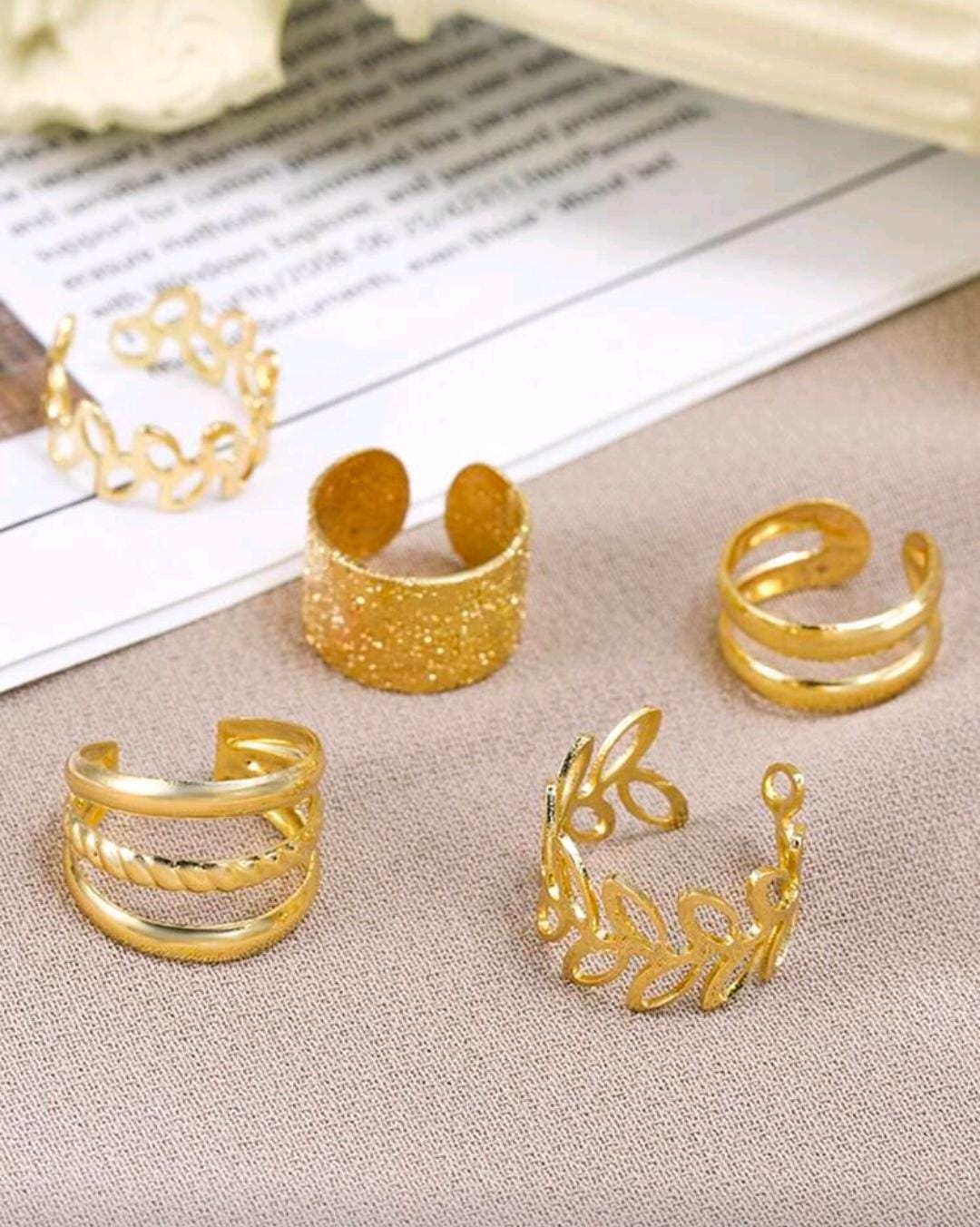 5pcs/Set Gold Advanced Bridal Clip Earrings shein