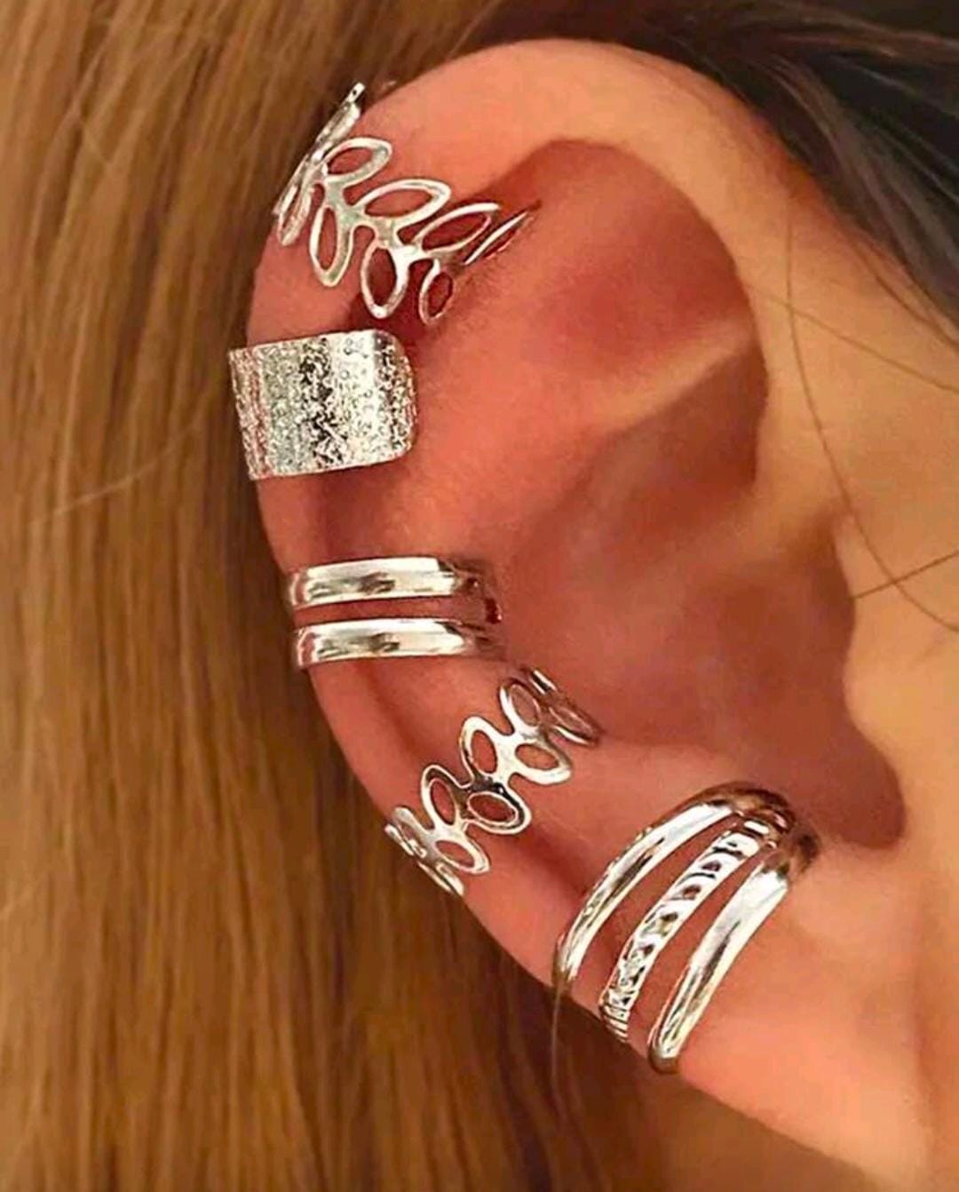 5pcs/Set Gold Advanced Bridal Clip Earrings shein