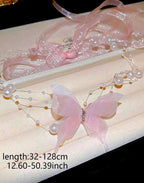 1pc Light Luxury Elegant White Flowers & Faux Pearl Beaded Collar Necklace shein