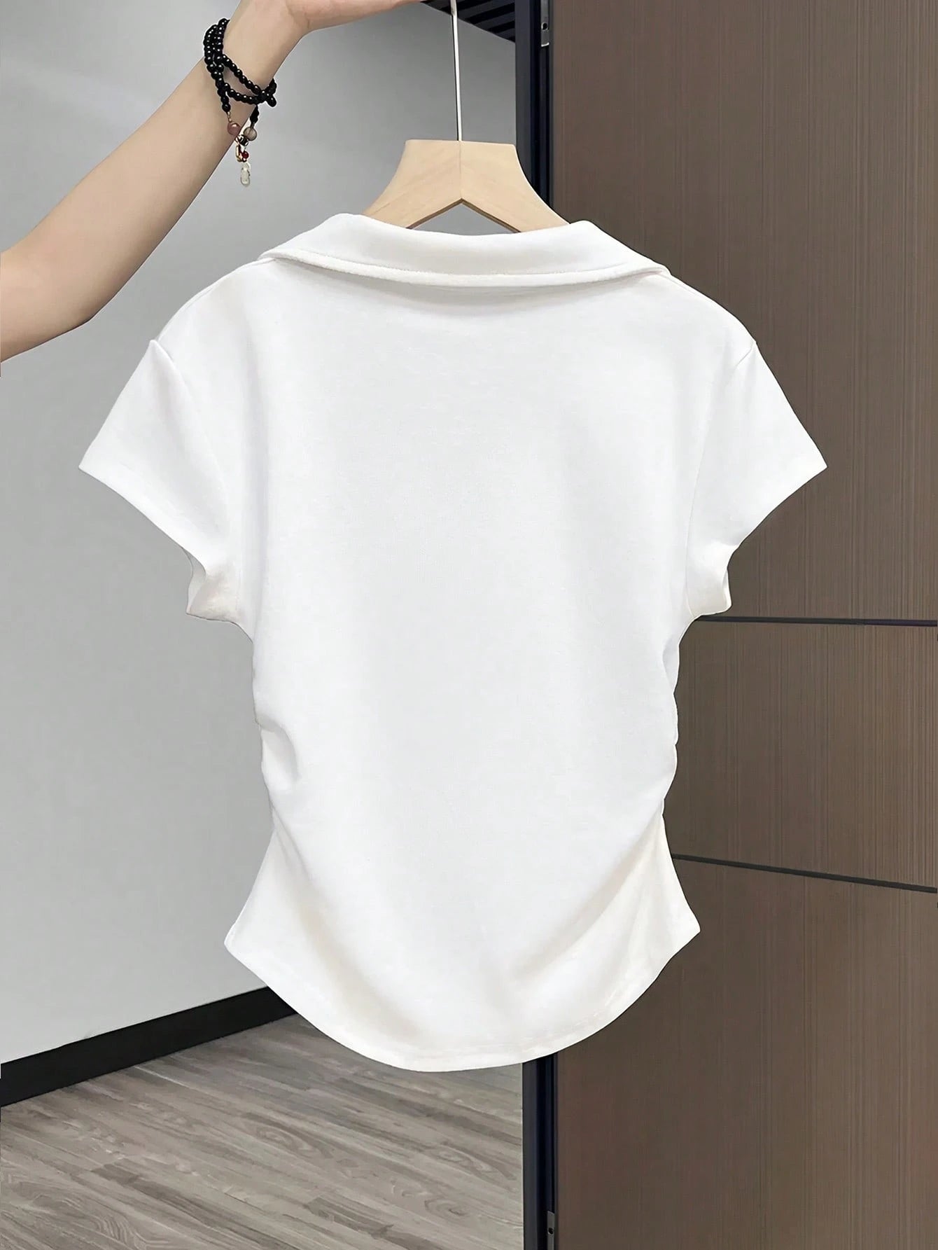 Women's Casual Color Block Ruched T-Shirt