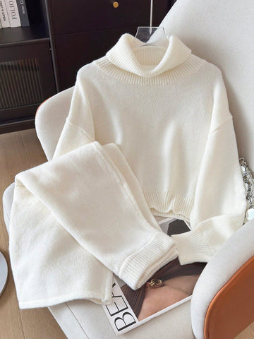 Women Casual Knitted Sweater & Long Skirt Set