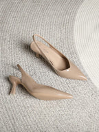Women Point Toe Pyramid Heeled Pumps shein