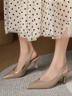 Women Point Toe Pyramid Heeled Pumps shein
