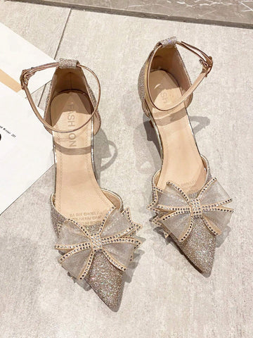 Women's Elegant High Heel Pumps With Bow Detail shein