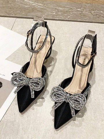 Women's Elegant High Heel Pumps With Bow Detail shein