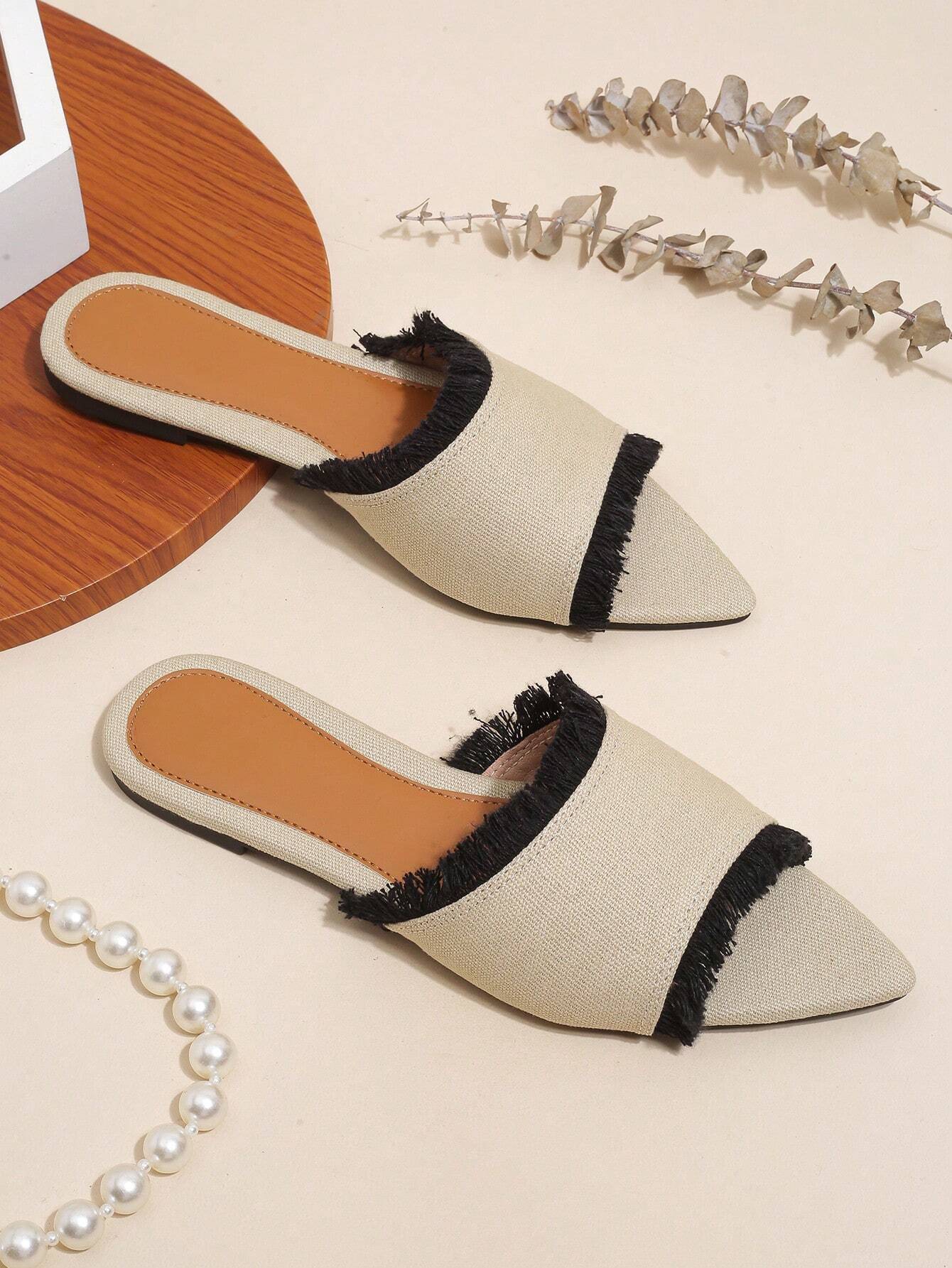 Women's Pointed Toe Slippers, Fashionable Sandals shein