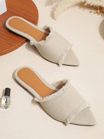 Women's Pointed Toe Slippers, Fashionable Sandals shein