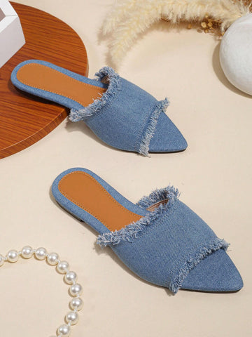 Women's Pointed Toe Slippers, Fashionable Sandals shein