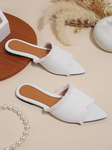 Women's Pointed Toe Slippers, Fashionable Sandals shein