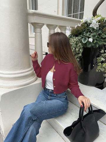 Elegant Heavyweight Knit Cardigan