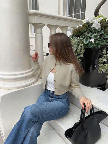 Elegant Heavyweight Knit Cardigan