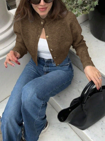 Elegant Heavyweight Knit Cardigan