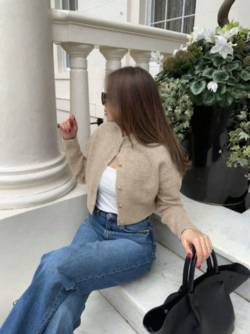 Elegant Heavyweight Knit Cardigan