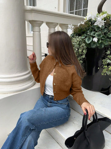 Elegant Heavyweight Knit Cardigan