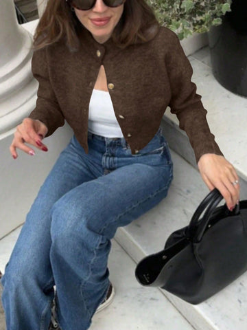 Elegant Heavyweight Knit Cardigan