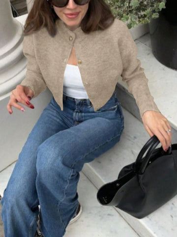 Elegant Heavyweight Knit Cardigan