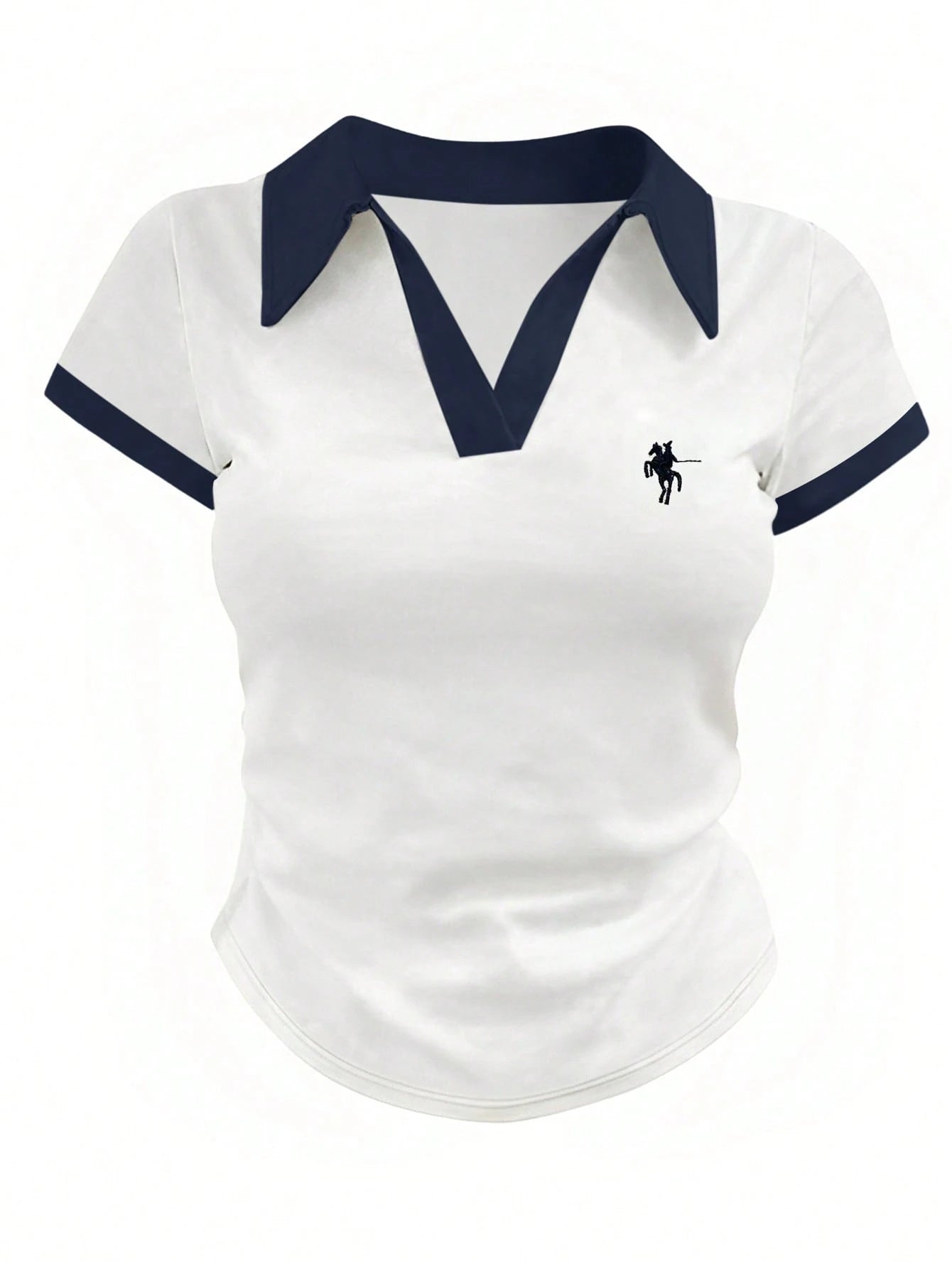 Women's Casual Color Block Ruched T-Shirt