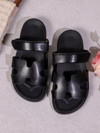 Women's Comfortable Open Toe Thick Sole Flat Sandals shein