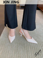 Women Point Toe Pyramid Heeled Pumps shein