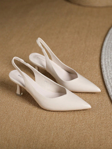 Women Point Toe Pyramid Heeled Pumps