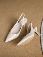 Women Point Toe Pyramid Heeled Pumps shein